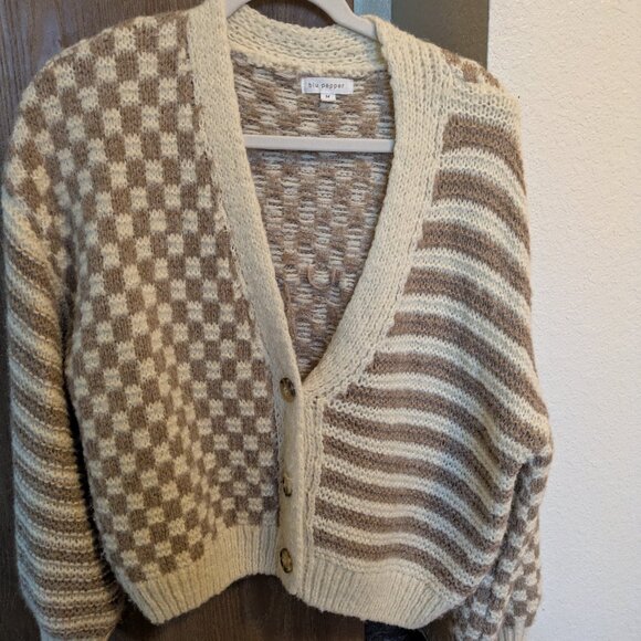 Women's checker cardigan - Picture 1 of 2